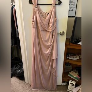 Light dusty pink floor length gown